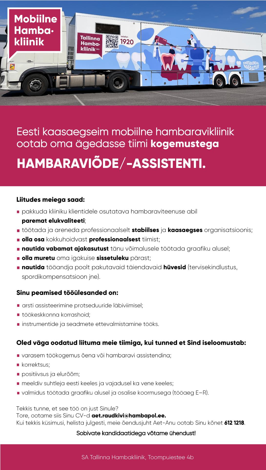 Hambaraviode tookuulutus - mobiilne kliinik september2024